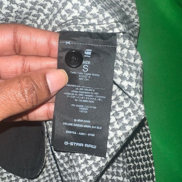 G-Star Mini Chic Black and White Checkered Dress size Small - Picture 5 of 8